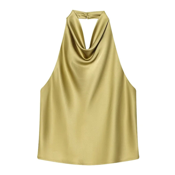 Women's Draped Halter Top Sleeveless | Summer Style