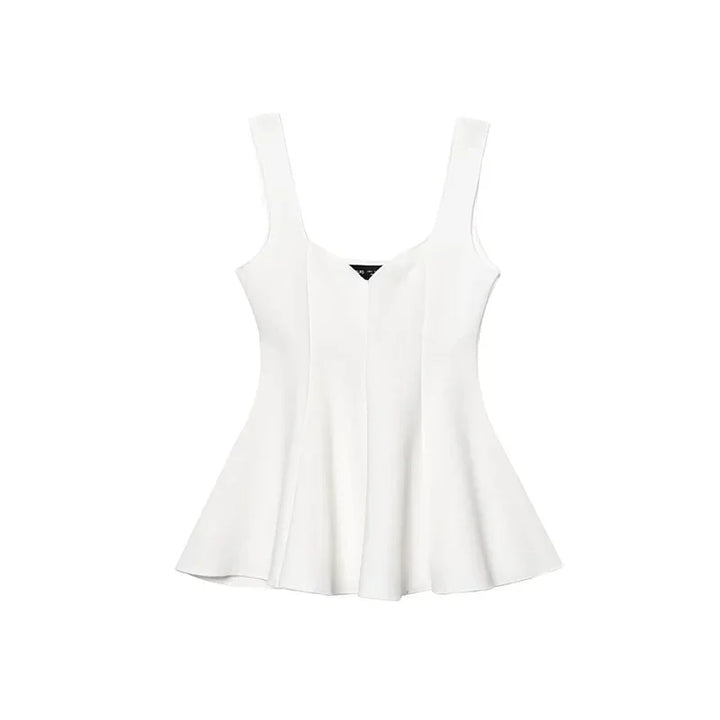 Women's Sleeveless Peplum Top and Wide-Leg Pants Two-Piece Set | Airy Style