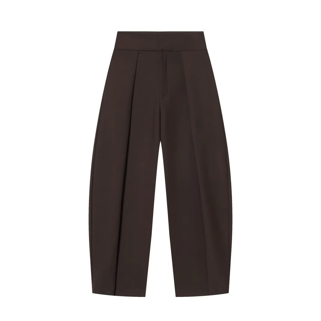 Women's High Waist Front Pleats Wide Leg Pants | Slim Fit