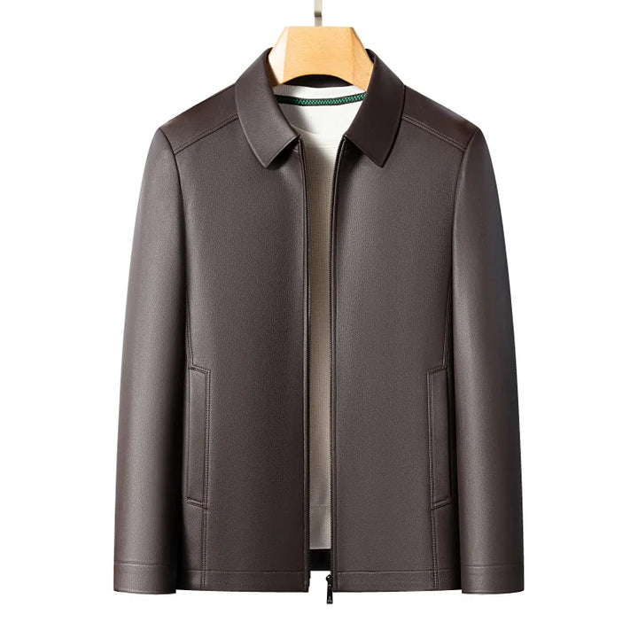 Men's Long Sleeve Jacket with Zipper and Foldable Collar | Smart Casual