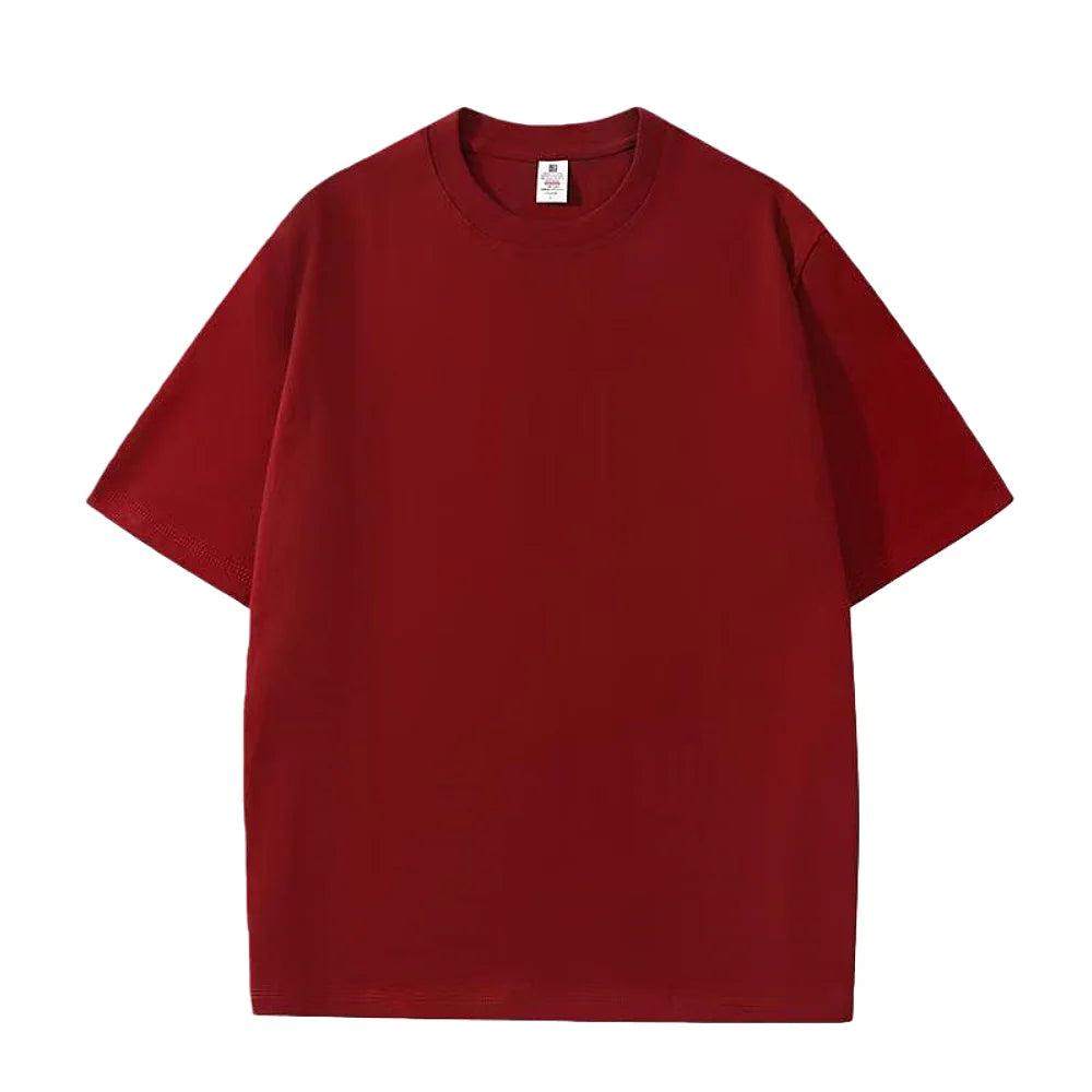 Męski Oversize T-Shirt Casual z Okrągłym Dekoltem i Krótkim Rękawem | Opuszczone Ramiona