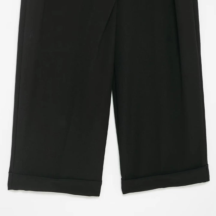 Women's High Waist Pull-On Front Wide Leg Pants | Slim Fit