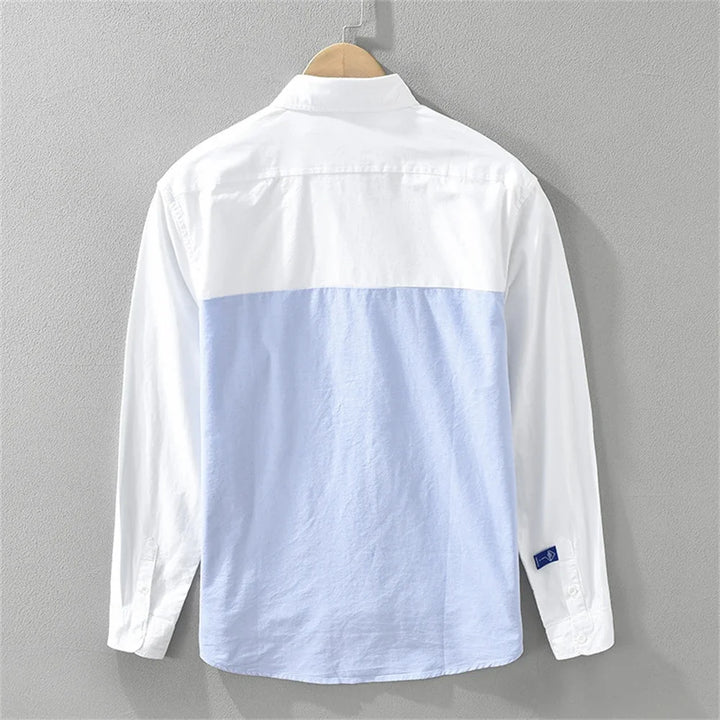 Męska Koszula Color Block na Guziki | Nowoczesny Casual