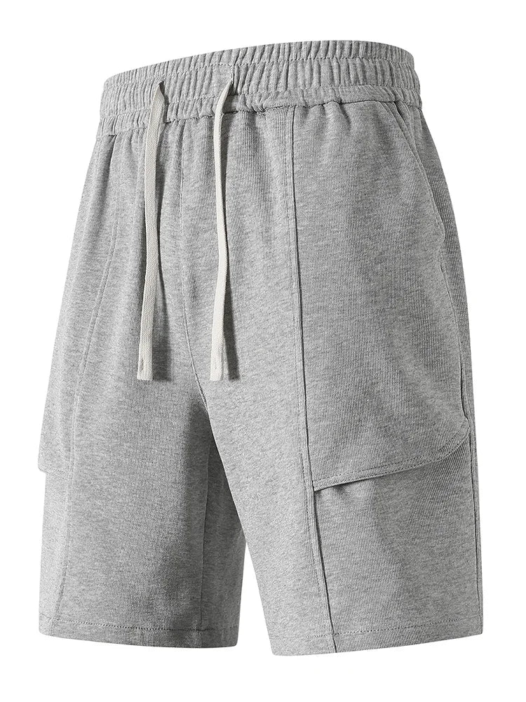 Men's Cargo Sweat Shorts with Drawstring | Relaxed Fit