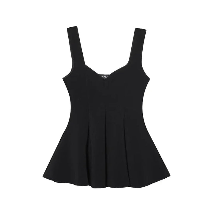 Women's Sleeveless Peplum Top and Wide-Leg Pants Two-Piece Set | Airy Style