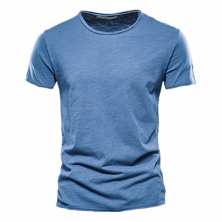 Męski Okrągły Dekolt Krótki Rękaw T Shirt Casual | Slim Fit