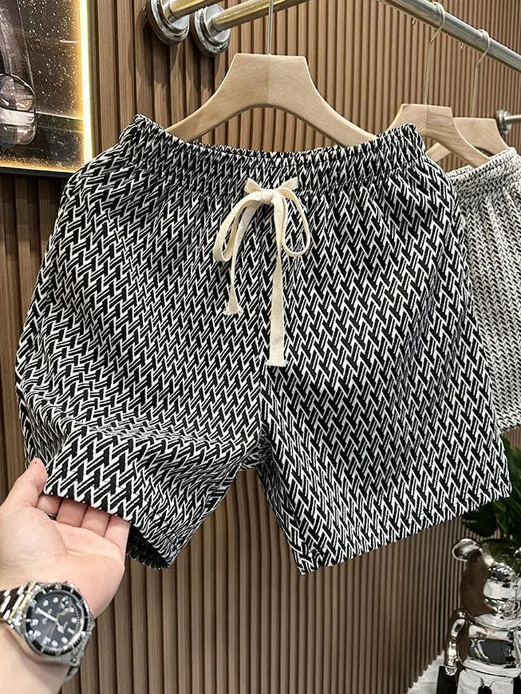Men's Shorts | Regular Fit | Elastic Waist with Drawstring | Plaid Casual