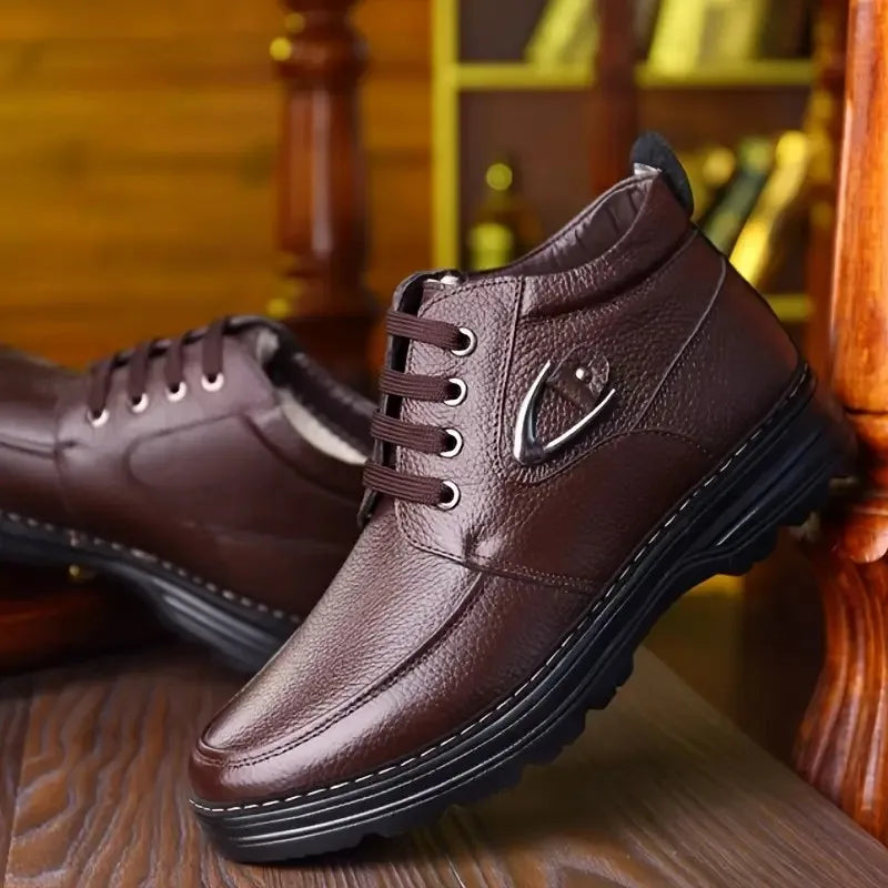 Męskie Sznurowane Buty Średniej Wysokości | Miejski Klasyczny Look