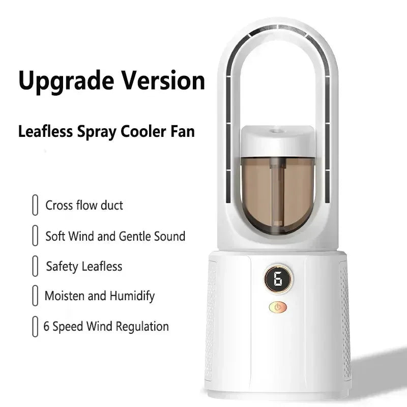 Portable Air Cooler | Battery-Powered Cooling Fan | Humidifying Function | LED Night Light