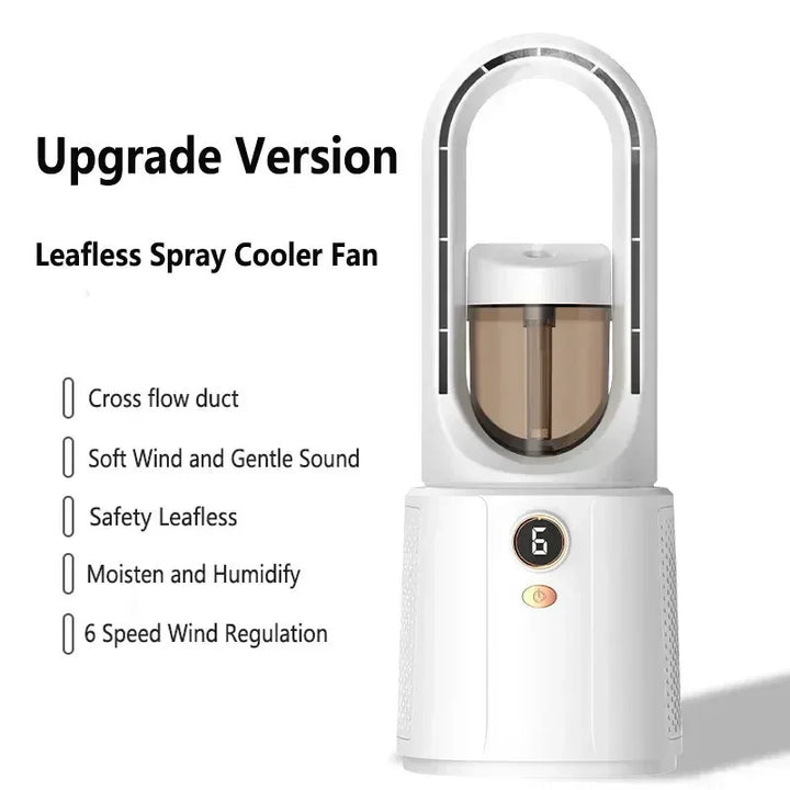 Portable Air Cooler | Battery-Powered Cooling Fan | Humidifying Function | LED Night Light