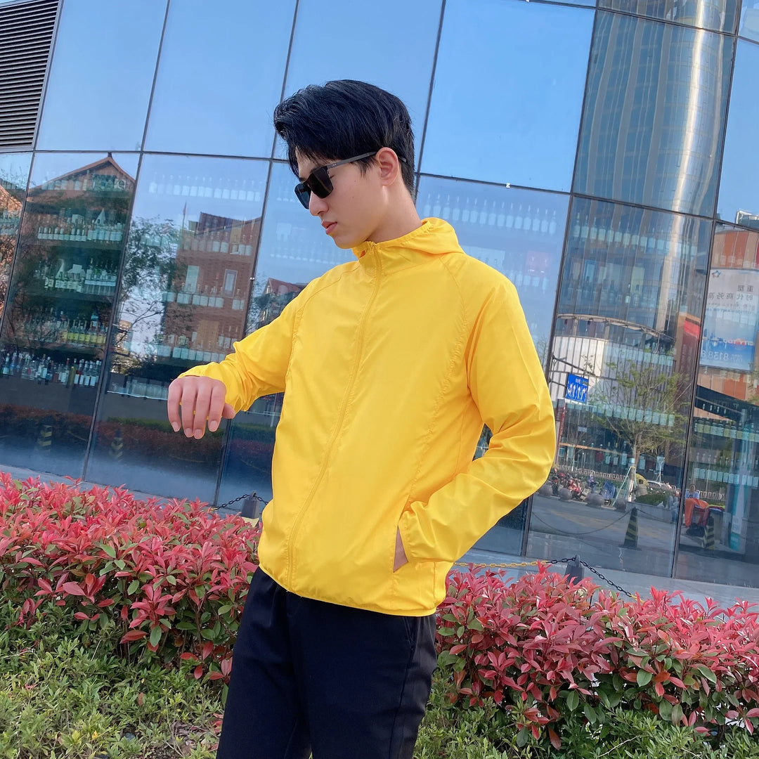 Men's Sun Protection Jacket | Regular Fit | Hood and Zipper | Outdoor