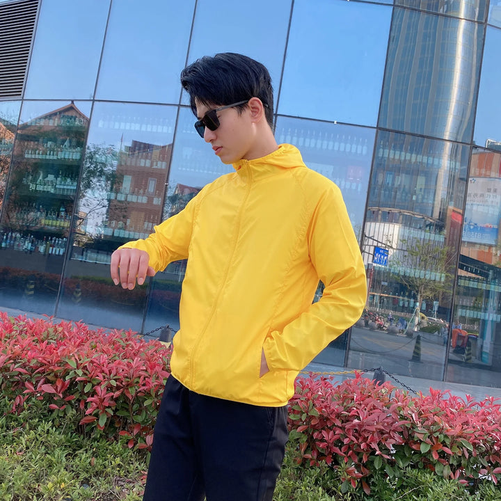Men's Sun Protection Jacket | Regular Fit | Hood and Zipper | Outdoor