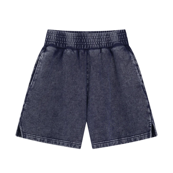 Men's Washed Sweat Shorts with Drawstring Waist | Oversize Fit
