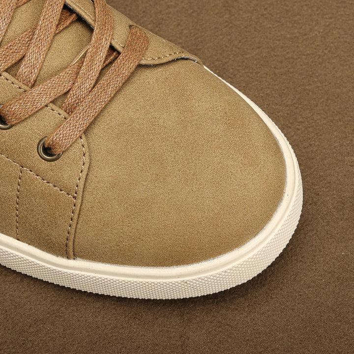 Men's Minimalist Lace-Up Sneakers with Contrasting Sole | Casual Fit