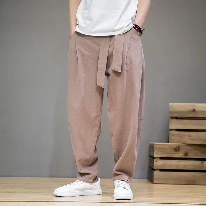 Męskie Spodnie Casual | Spodnie z Szeroką Nogawką i Elastycznym Pasem | Luźny Krój | Minimalistyczny Styl Codzienny