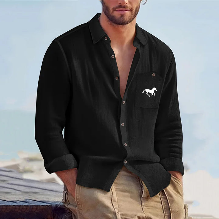 Męska Koszula z Długim Rękawem | Koszula Casual w Stylu