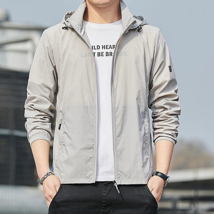 Men's Jacket with Hood and Zipper | Street Style