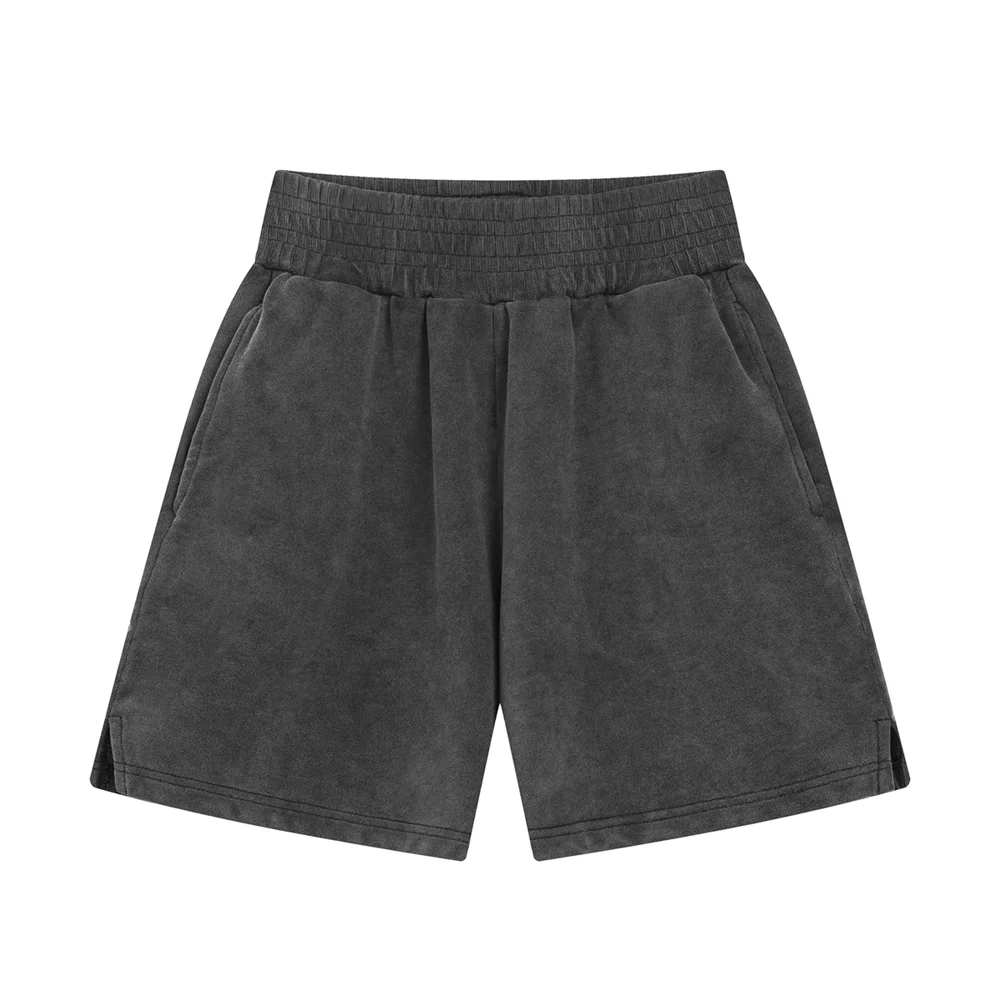 Men's Washed Sweat Shorts with Drawstring Waist | Oversize Fit