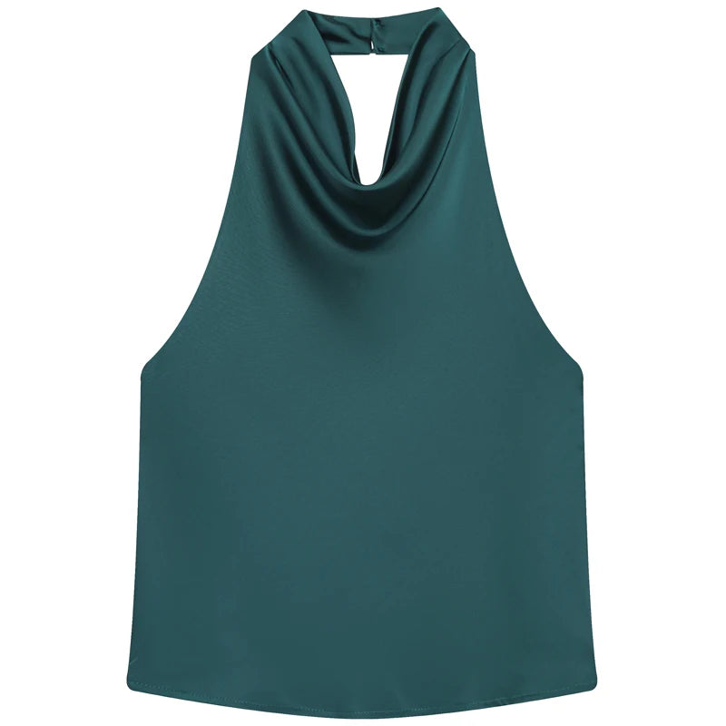 Women's Draped Halter Neck Sleeveless Top | Halter