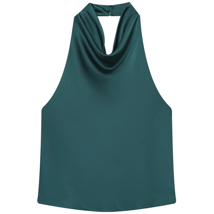 Women's Draped Halter Neck Sleeveless Top | Halter