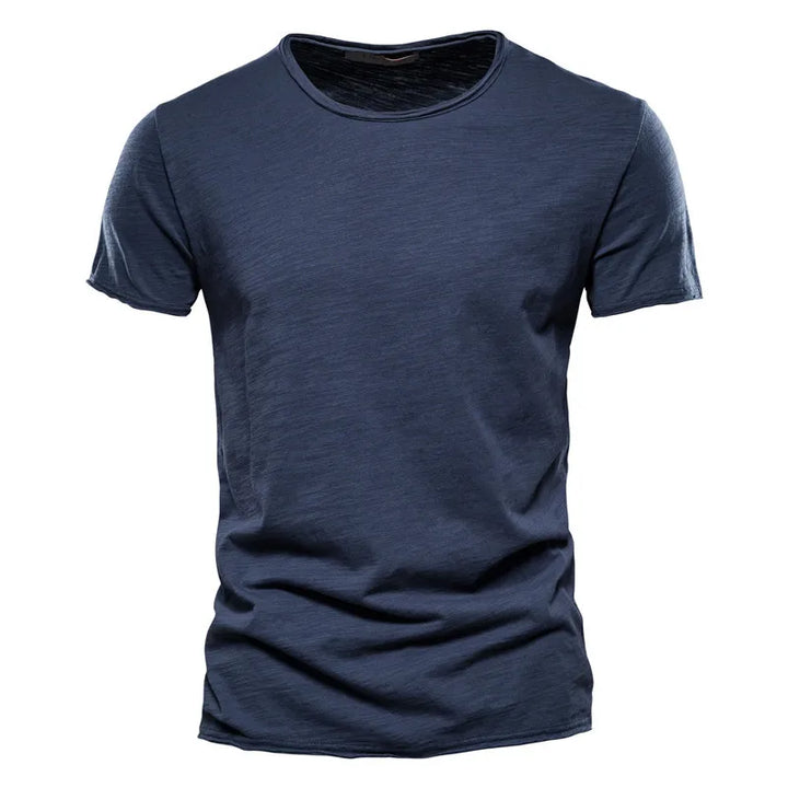 Męski Dopasowany T-shirt Okrągły Dekolt Krótki Rękaw Jednolity Kolor T-shirt | Codzienny