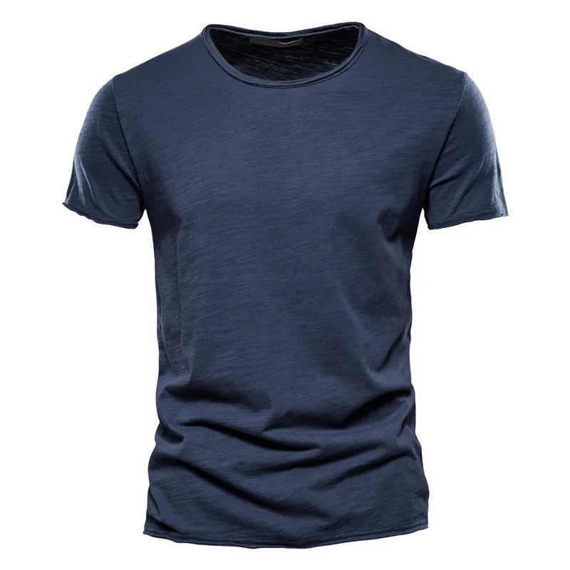 Męski Okrągły Dekolt Krótki Rękaw T Shirt Casual | Slim Fit