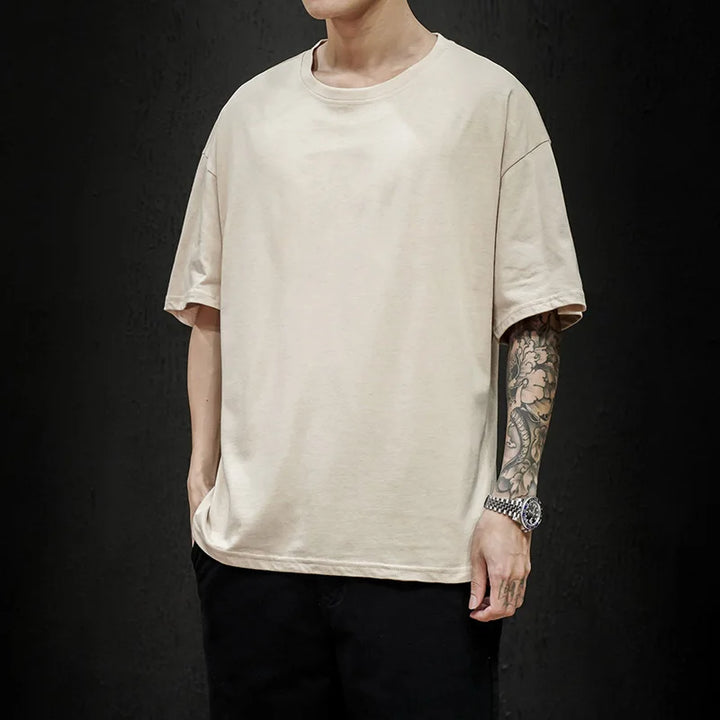 Męski T-Shirt z Okrągłym Dekoltem i Krótkim Rękawem | Oversized