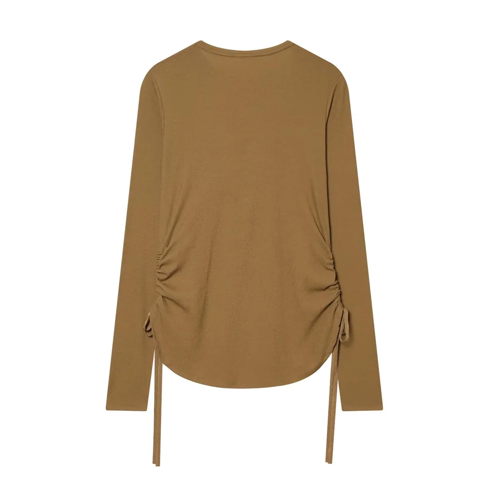 Women's Blouse with Round Neckline Long Sleeve | Fitted