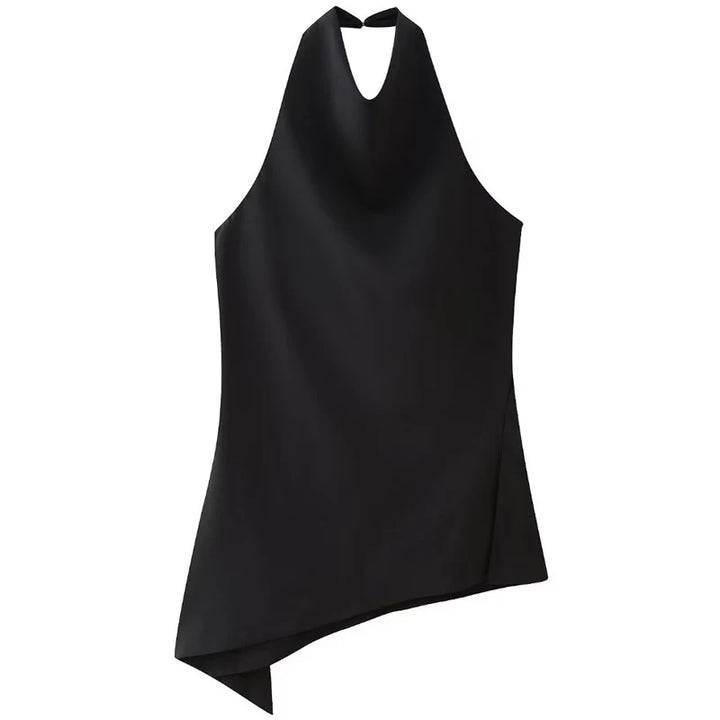 Women's Asymmetric Bra Top and Straight-Leg Pants Two-Piece Set | Minimalist Look