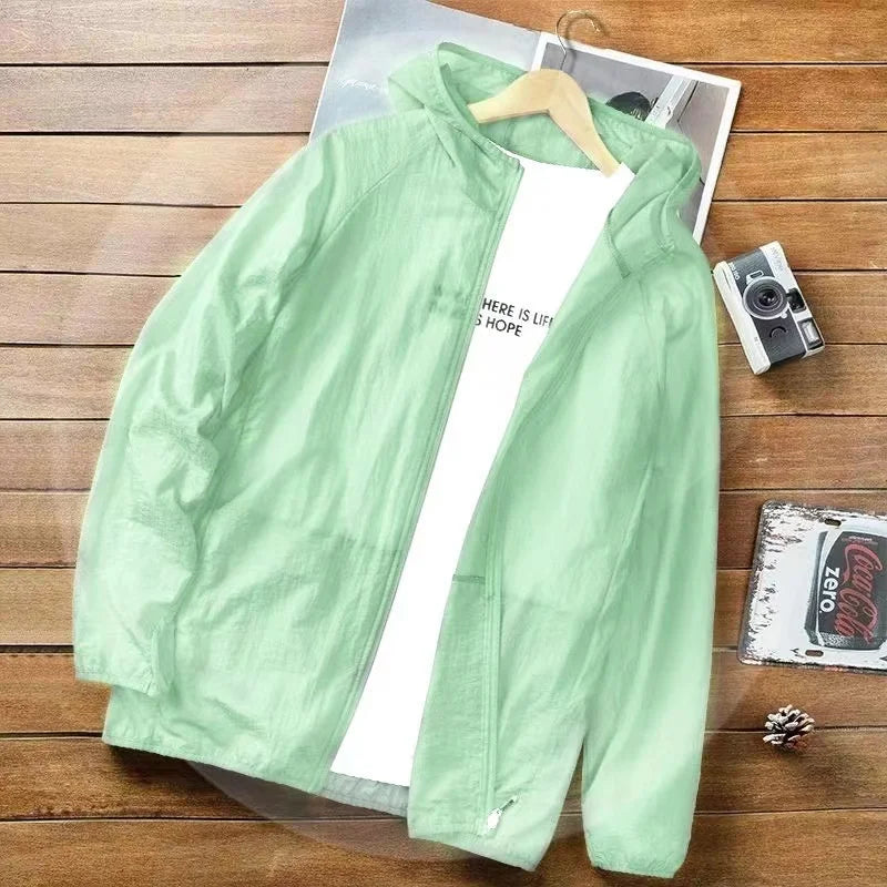 Mesh Jacket with Hood and Zipper | Casual Outerwear