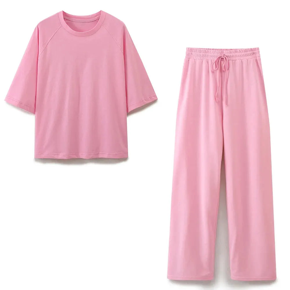 Women's Oversize T-Shirt and Drawstring Pants Two-Piece Set | Lounge Style