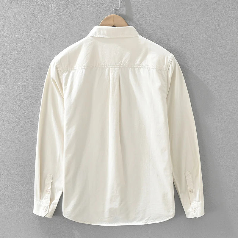 Męska Koszula na Guziki z Długim Rękawem Slim Fit | Vintage