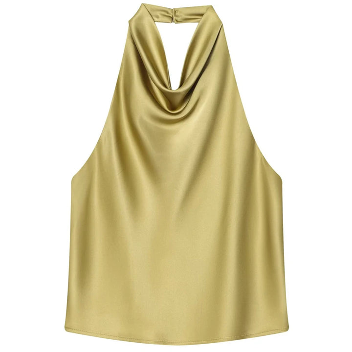 Women's Draped Halter Neck Sleeveless Top | Halter