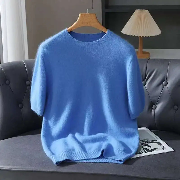 Men's Sweater with Round Neck and Short Sleeves | Casual Fit