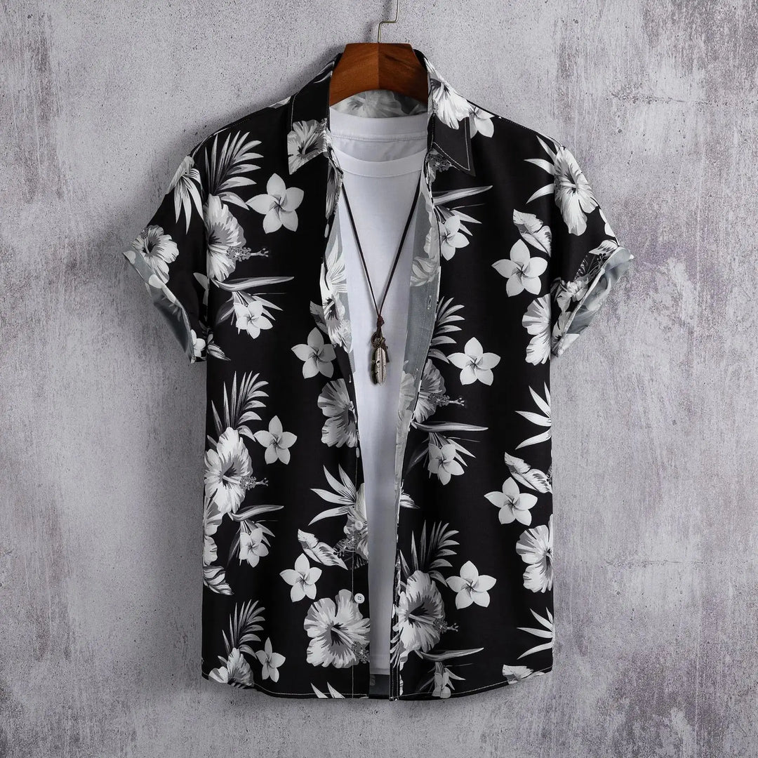 Norbert | Men's Hawaiian Shirt with a Flamingo Pattern and a Relaxed Fit