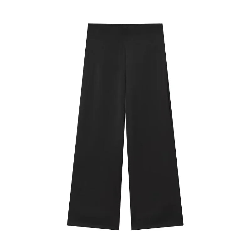 Women's Polka Dot Bandeau Top and Flared Pants Two-Piece Set | Fitted Style
