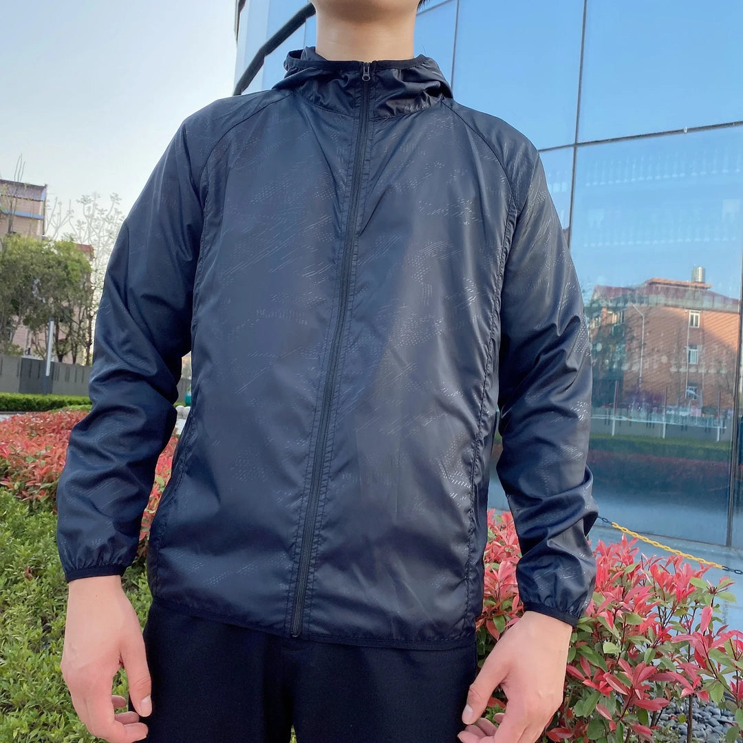 Men's Sun Protection Jacket | Regular Fit | Hood and Zipper | Outdoor