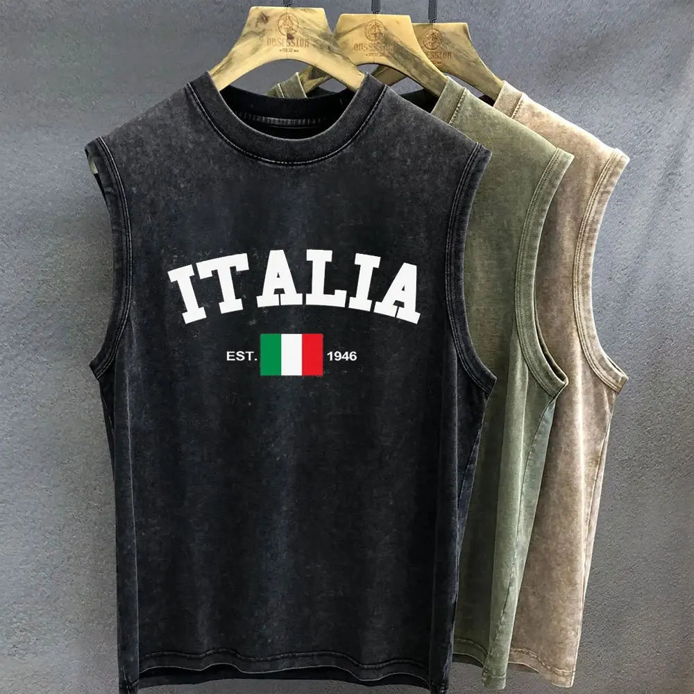 Men's Tank Top | Regular Fit | Printed Sleeveless Shirt | Casual