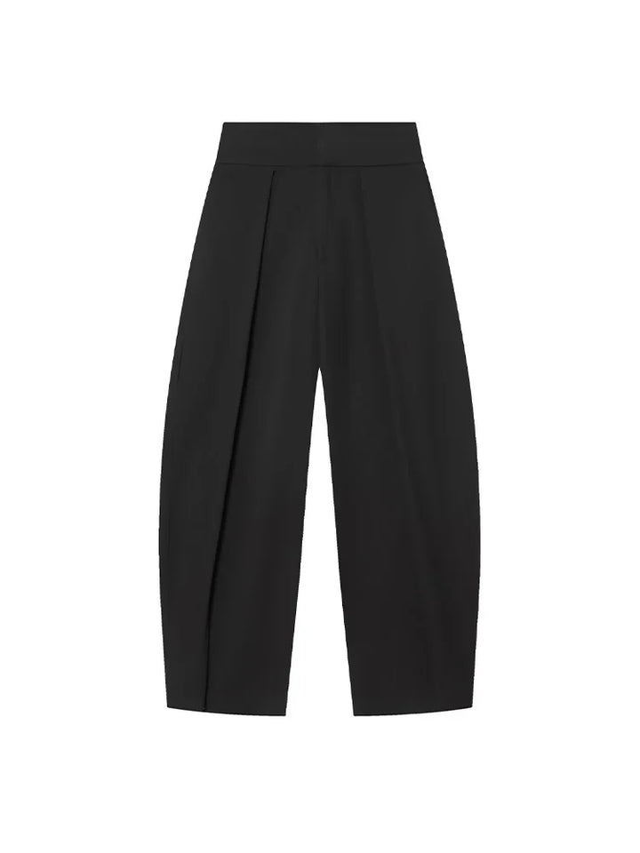 Women's High Waist Front Pleats Wide Leg Pants | Slim Fit