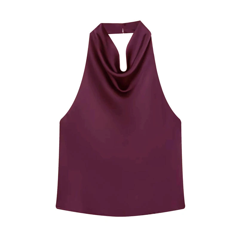 Women's Draped Halter Top Sleeveless | Summer Style