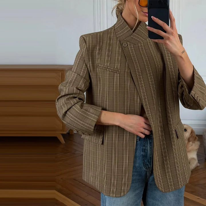 Women's Fitted Blazer | Stand Collar