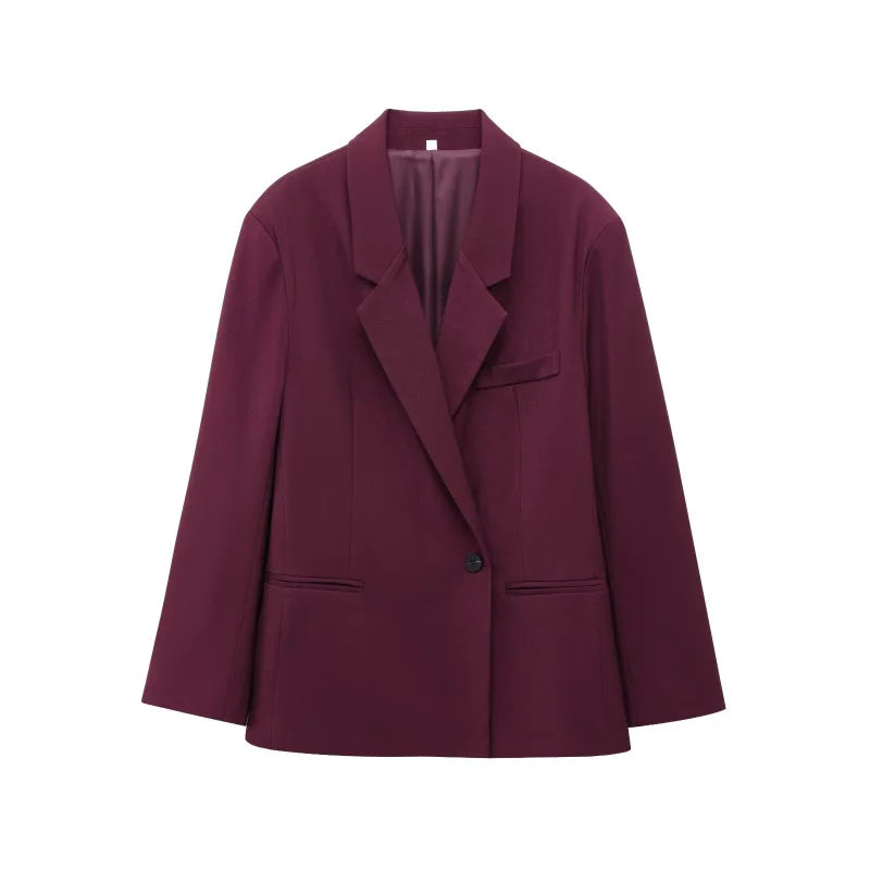 Women's Oversize Blazer and Pleated Wide Pants Two-Piece Set | Office Style