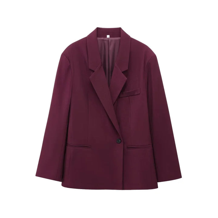 Women's Oversize Blazer and Pleated Wide Pants Two-Piece Set | Office Style