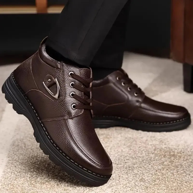 Męskie Sznurowane Buty Średniej Wysokości | Miejski Klasyczny Look