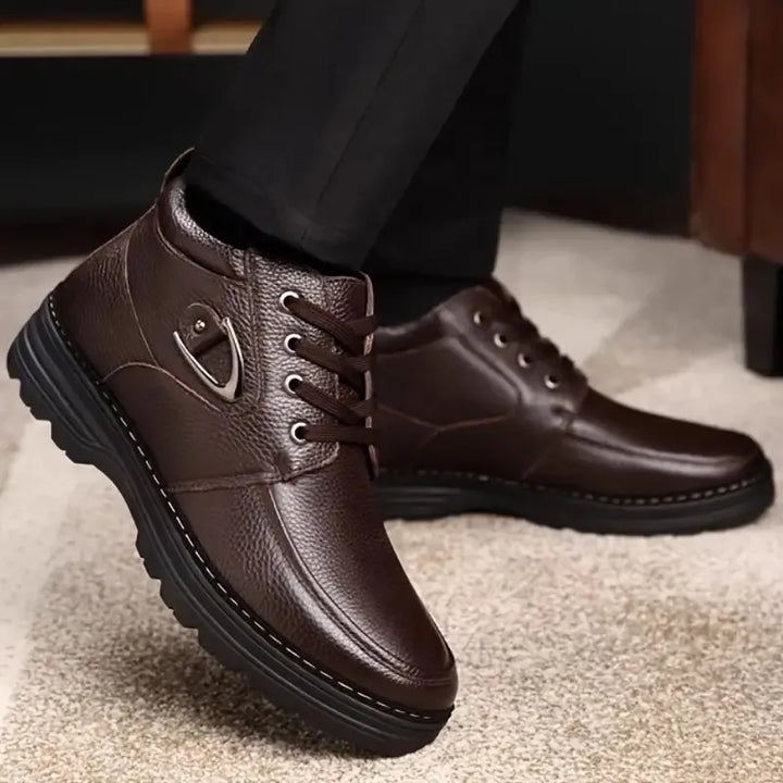 Męskie Sznurowane Buty Średniej Wysokości | Miejski Klasyczny Look
