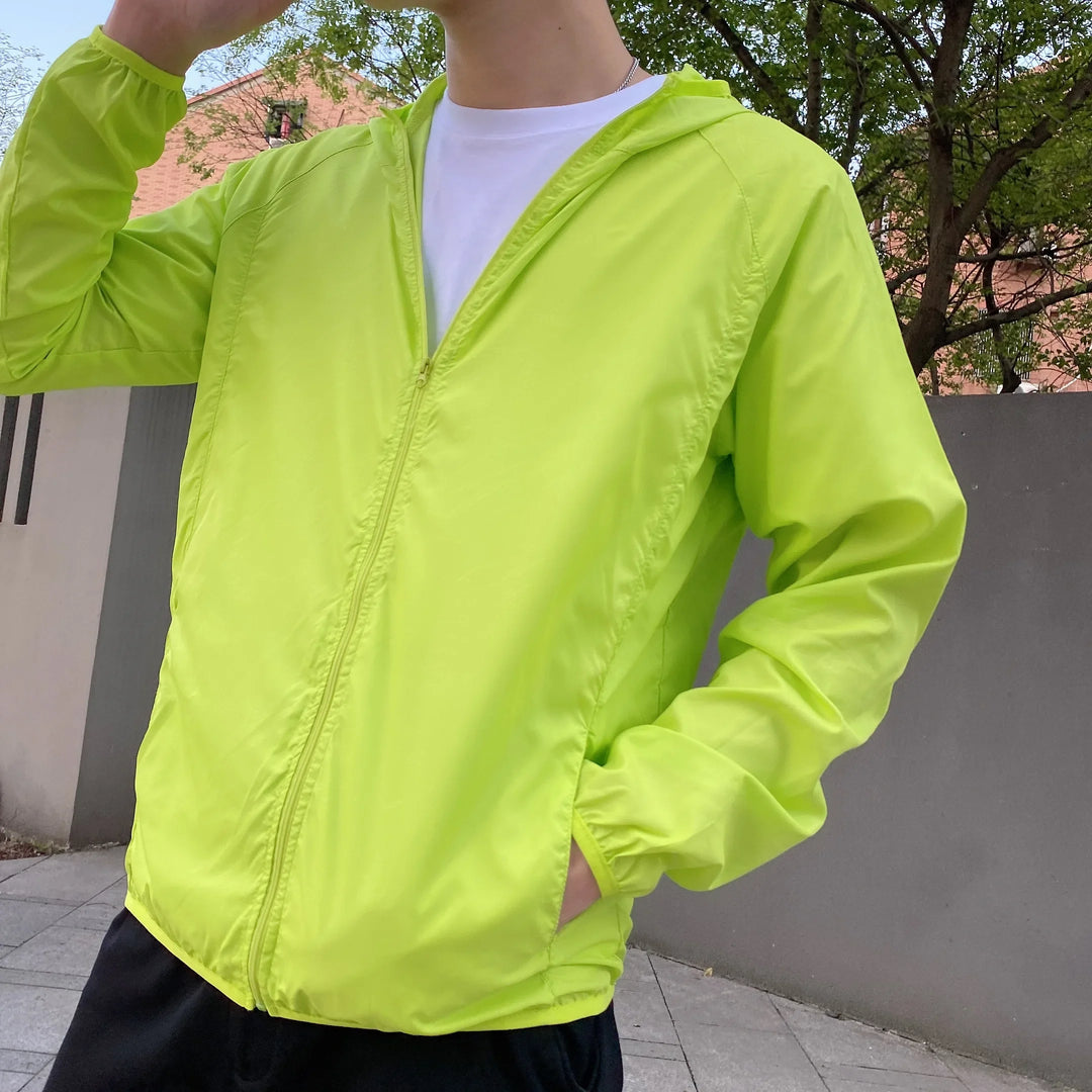 Men's Sun Protection Jacket | Regular Fit | Hood and Zipper | Outdoor