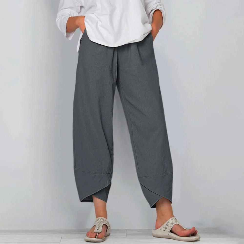 Zuzanna | Women's Wide-Leg Trousers with an Elastic Waist