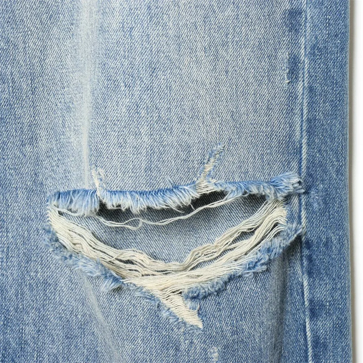 Women's High-Waisted Jeans with Wide Legs and Distressed Details | Baggy Fit