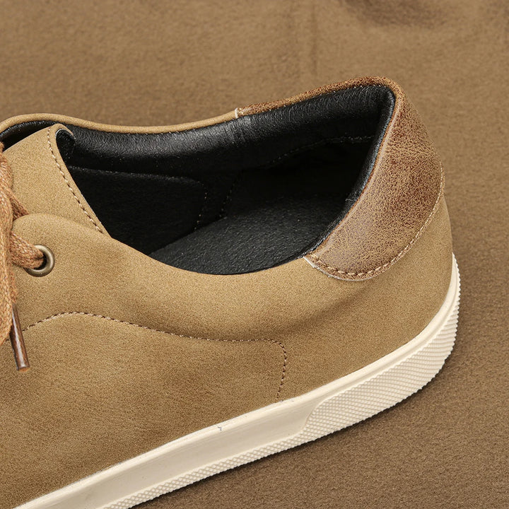Men's Minimalist Lace-Up Sneakers with Contrasting Sole | Casual Fit