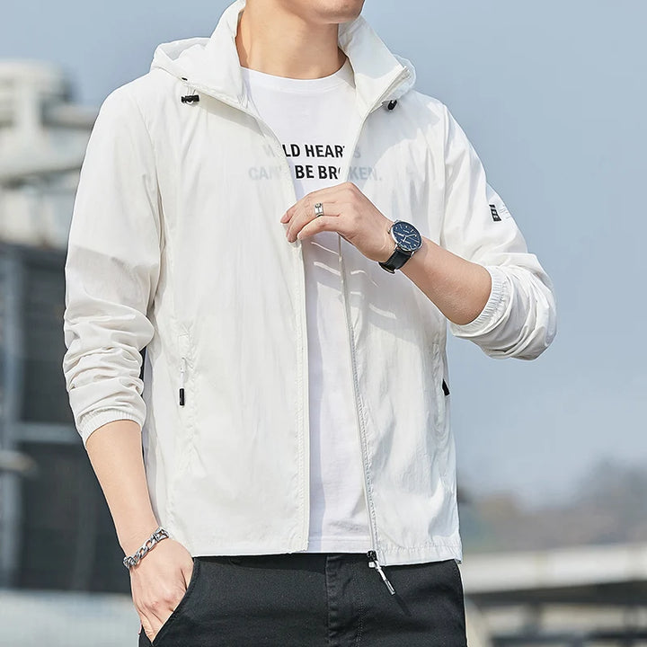 Men's Jacket with Hood and Zipper | Street Style